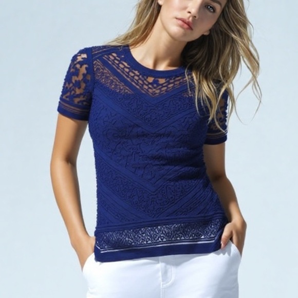 Laundry by Shelli Segal layered short sleeve top ❤️ - Picture 1 of 7